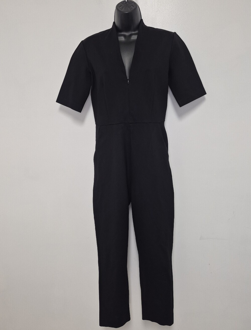 Amanda Uprichard Black Neutral Minimalist Career Jumpsuit sz M